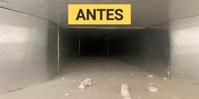 limpieza conducto aire antes