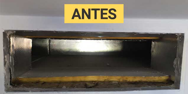 limpieza conducto aire antes